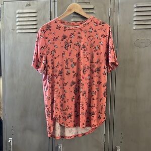 Floral Coral Short Sleeve Tee